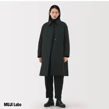 무지 라보 다운 라이너 포함 발수 스텐카라 코트 여성 L 블랙