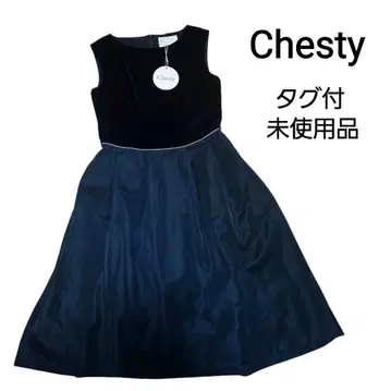 [택 포함 미사용품] Chesty 벨로아 절개 원피스