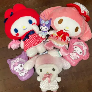 마이멜로디 쿠로미 봉제 인형 7개 세트 묶음 판매 마이멜로디 산리오