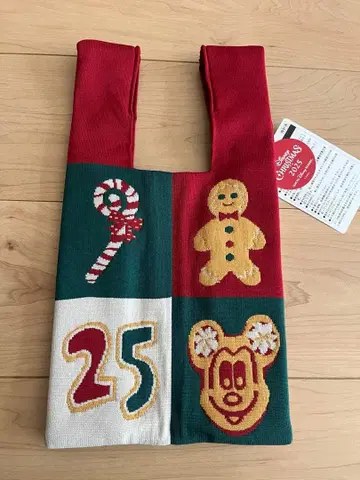 도쿄 디즈니 리조트 크리스마스 2025 니트 백 카라비너 포함