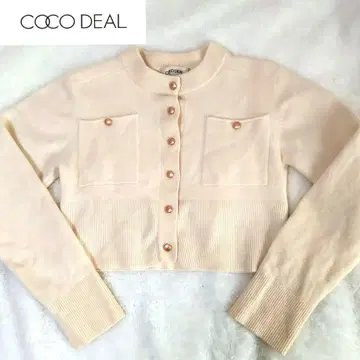 COCO DEAL 퓨어 울 포켓 가디건 니트 숏 기장
