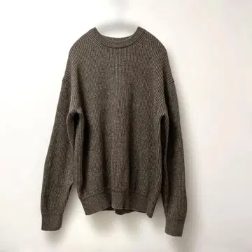 MUJI 니트 신사 모카 브라운 야크 울 하찌 크루넥 스웨터