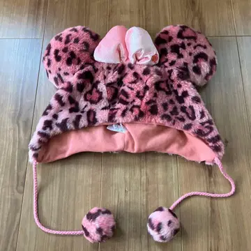 미니 레오파드 무늬 팬캡 핑크