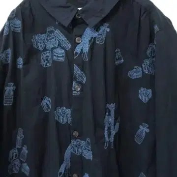 슈퍼 하카 자수 코튼 셔츠