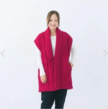 미야타 직물 판초 한텐 따뜻한 타카토리 롱 판초 핑크