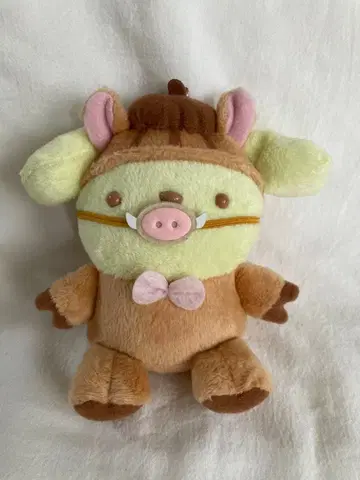 폼폼푸딩 봉제 인형 띠 마스코트 멧돼지