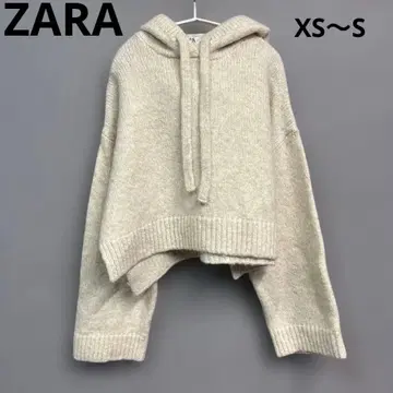 ZARA 숏 기장 후드 부착 니트 스웨터 후드티 S XS