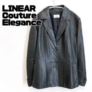 레어 일본제 LINEAR 가죽 테일러드 자켓 남성용 천연 가죽 블랙 M