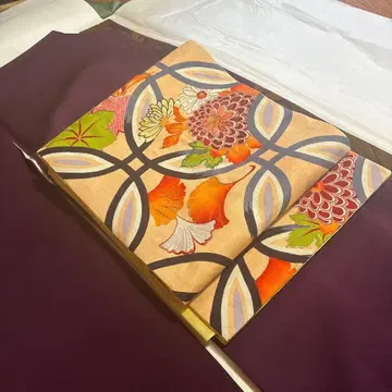 일본 자수가 훌륭한 앤티크 교토 후쿠로 오비 재단 변경 완료