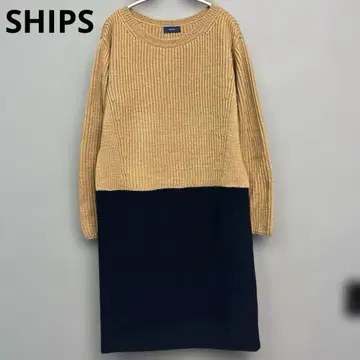 SHIPS DRESS: 아제 니트 콤비 원피스 튜닉