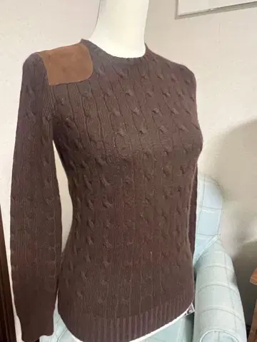 랄프 로렌 블랙 라벨 캐시미어 스웨터 어깨 패치