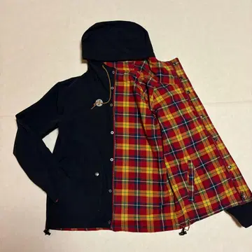 구제 의류 60/40 크로스 소재 리버서블 블랙 마운틴 파카