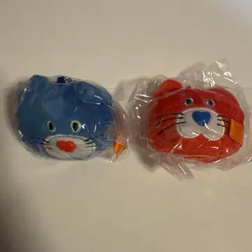 mojojojo 가챠 페이스 마스코트 봉제 인형 빨간 고양이 파란 고양이