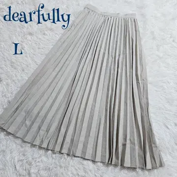 빈티지 ] 허리 뒷부분 밴딩 롱 기장 플리츠 스커트 L 고급 체형 커버