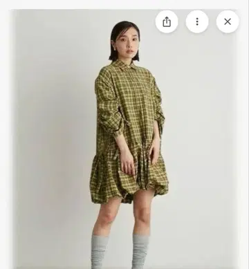 새상품급 릴리 브라운 체크 원피스