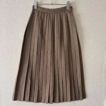 Lui Chantant/브라운 헤링본 롱 플리츠 스커트 9호