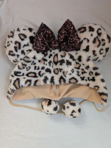 디즈니 팬캡 레오파드 무늬 브라운