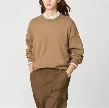 유니클로 스무스 코튼 크루넥 스웨터