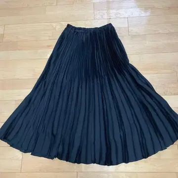 IENA 아코디언 플리츠 롱 스커트, 블랙 롱 스커트