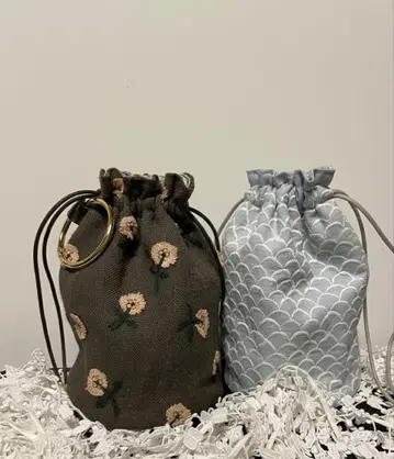 미나 페르호넨의 패브릭 skip을 사용한 원형 복조리 핸드메이드