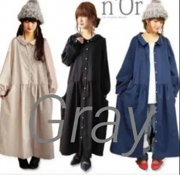 n'Or 버튼 셔츠 원피스 그레이