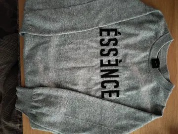 ESSENCE 그레이 니트 스웨터 벌룬 실루엣