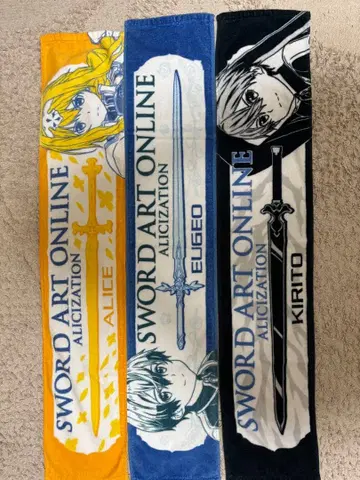 SAO 앨리시제이션 타월 세트 유우지오 키리토 앨리스 묶음 판매