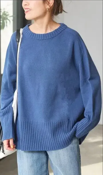 스픽 앤 스팬 벌키얀 롱 리브 풀오버 블루