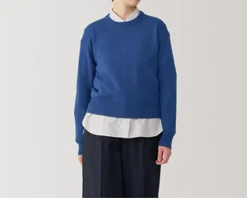 무인양품 MUJI 워셔블 울 미들 게이지 크루 넥 스웨터 L