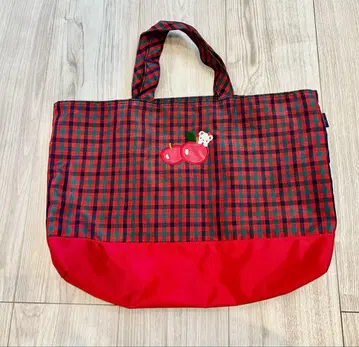 새상품급 패밀리아 체크 백 빨간색