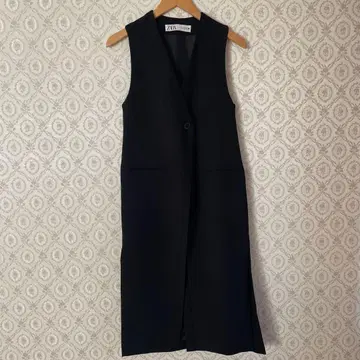 ZARA 블랙 롱 베스트 EUR XS