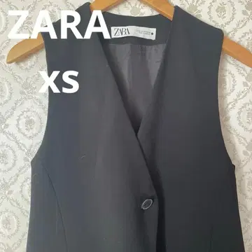 ZARA 블랙 롱 베스트 베스트 XS