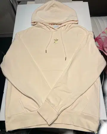 Adidas 크림색 후드 부착 트레이닝복