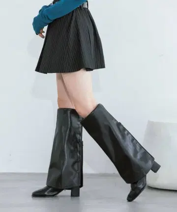 PAGEBOY 레이어드 롱 부츠 블랙