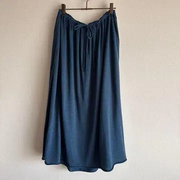 prit 울 개더 스커트 블루