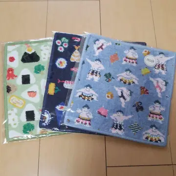페이러 타월 손수건 3개 세트 핫케요이 오스시 오무스비코로리 새상품