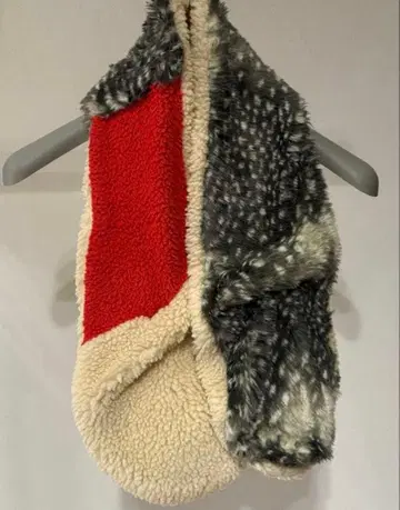 ANOUCK 머플러 빨간색 크림 그레이