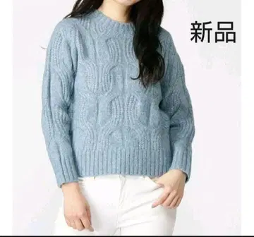 [새상품] BIG 케이블 모크넥 풀오버 블루