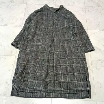 MACPHEE 맥피 체크 무늬 튜닉 원피스