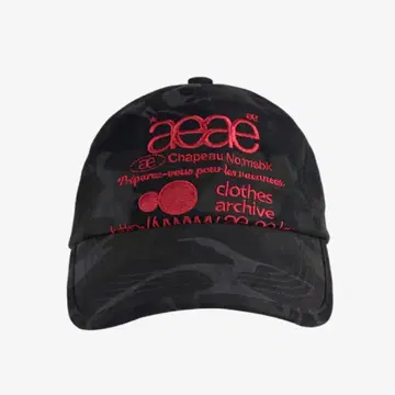 aeae 자수 로고 카모 패턴 캡