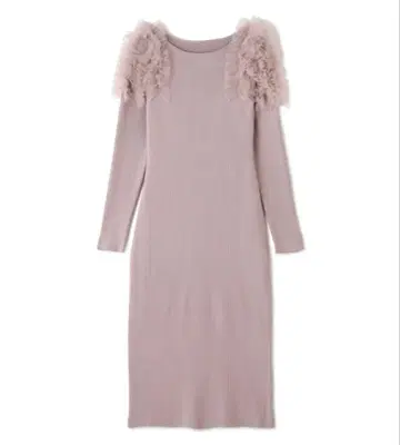 내추럴 뷰티 베이직 튤 숄더 니트 원피스