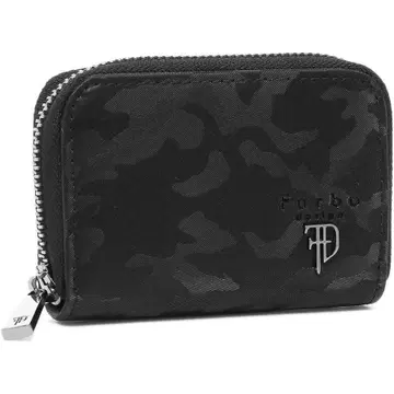 풀보 디자인 남성용 지갑 지퍼식 동전 지갑 BLACK