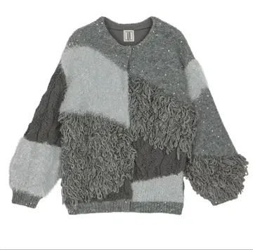 ameri vintage KNIT CARDIGAN 그레이