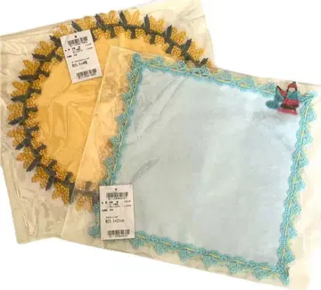 치카자와 레이스점 새상품 타월 손수건 세트 미모사 서클 빙어 낚시