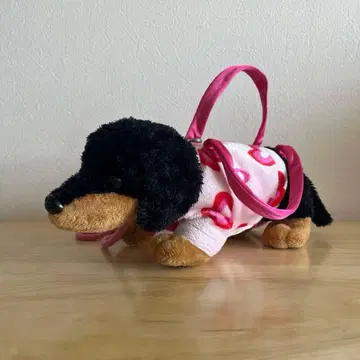 닥스훈트 강아지 봉제 인형 인형 숄더백 핸드백 3way