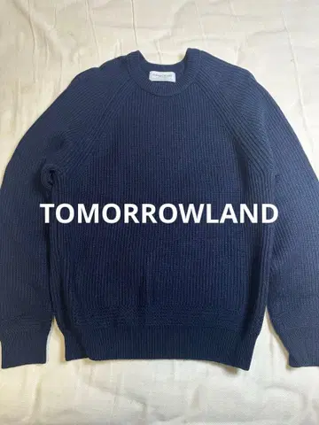 TOMORROWLAND 네이비 리브 울 니트
