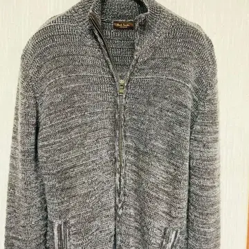 그레이 집업 니트 스웨터