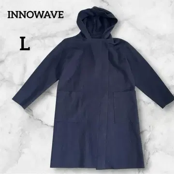 INNOWAVE 이노웨이브 ( L ) 후드 부착 롱 코트 다크 네이비