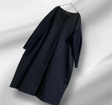 빅 사이즈! 23구/소매 리브 절개/울 원피스/44/최근