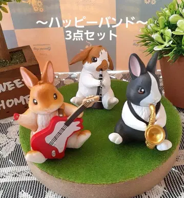 가챠 ~해피 밴딩~ 마스코트 피규어 토끼 음악 밴드 3종